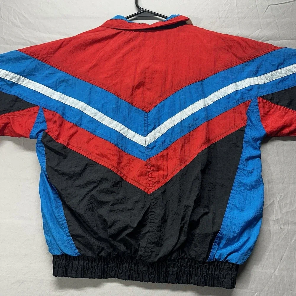 Vintage Windbreaker Jacket Kids Size 14 Multi-Colored 90s Color Block Full Zip